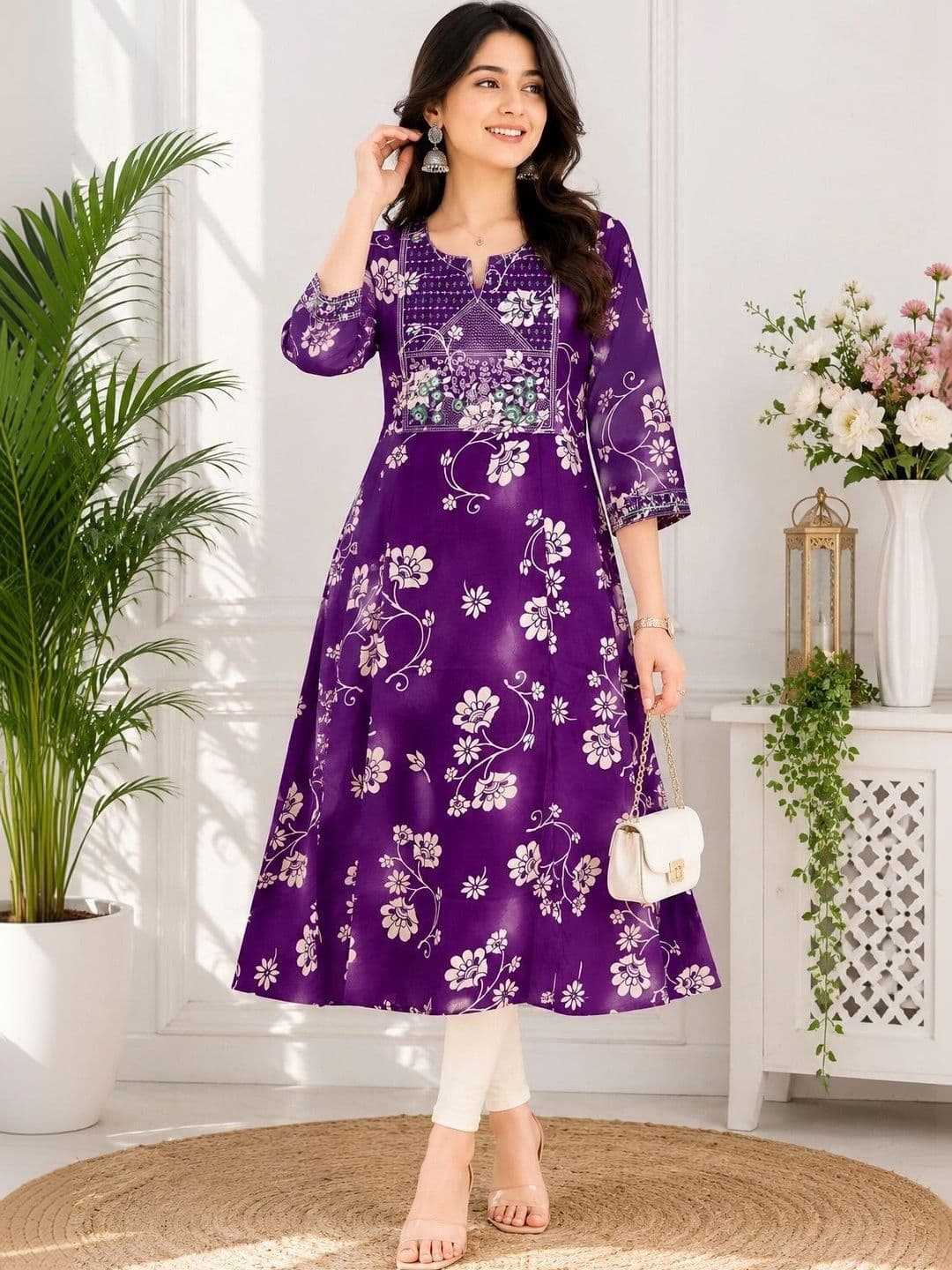 SHIFZ Women Floral Printed Floral Kurta - view 1
