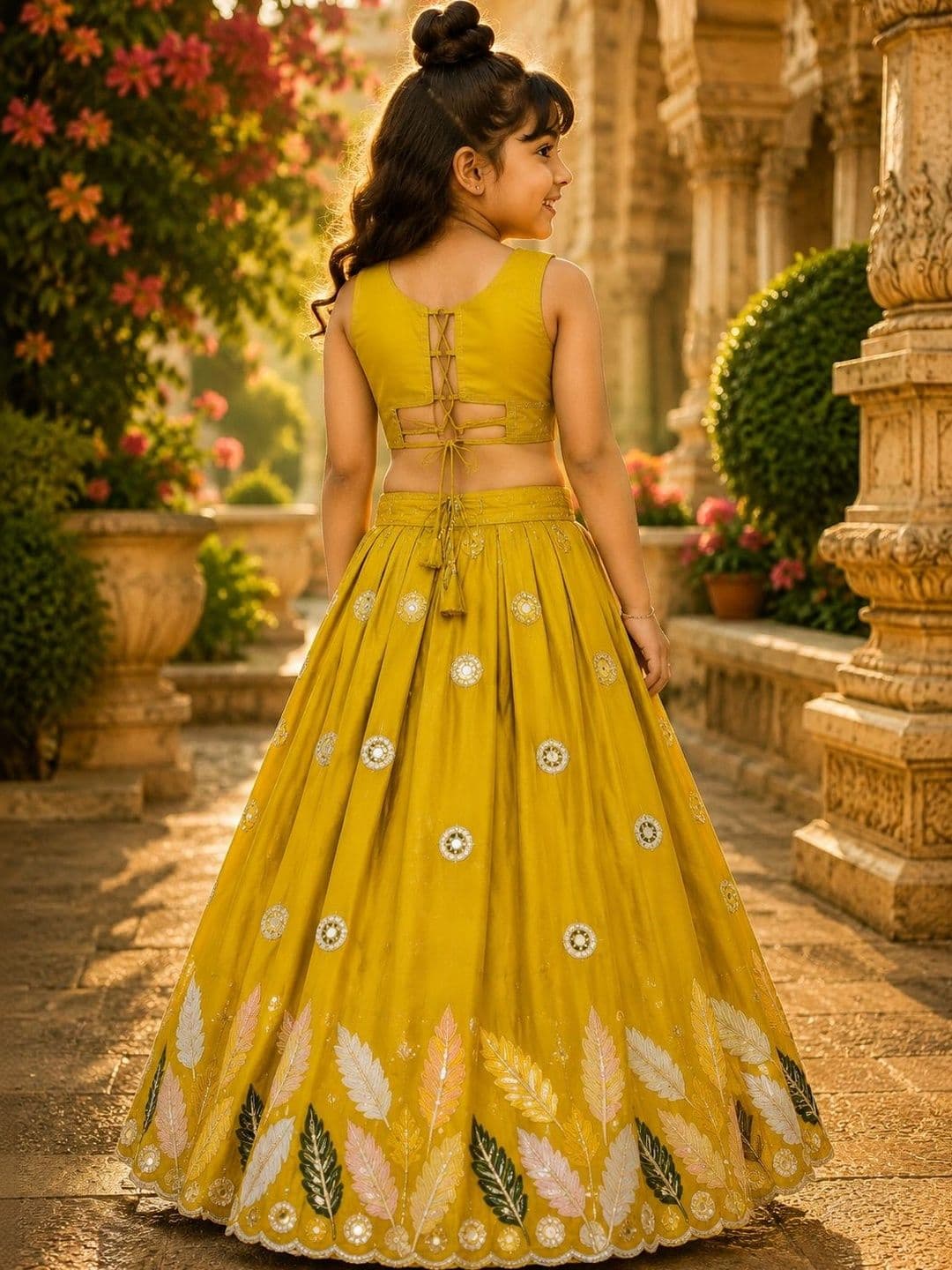 Sangria Girls Embellished Sequinned Ready to Wear Lehenga & thumbnail 6
