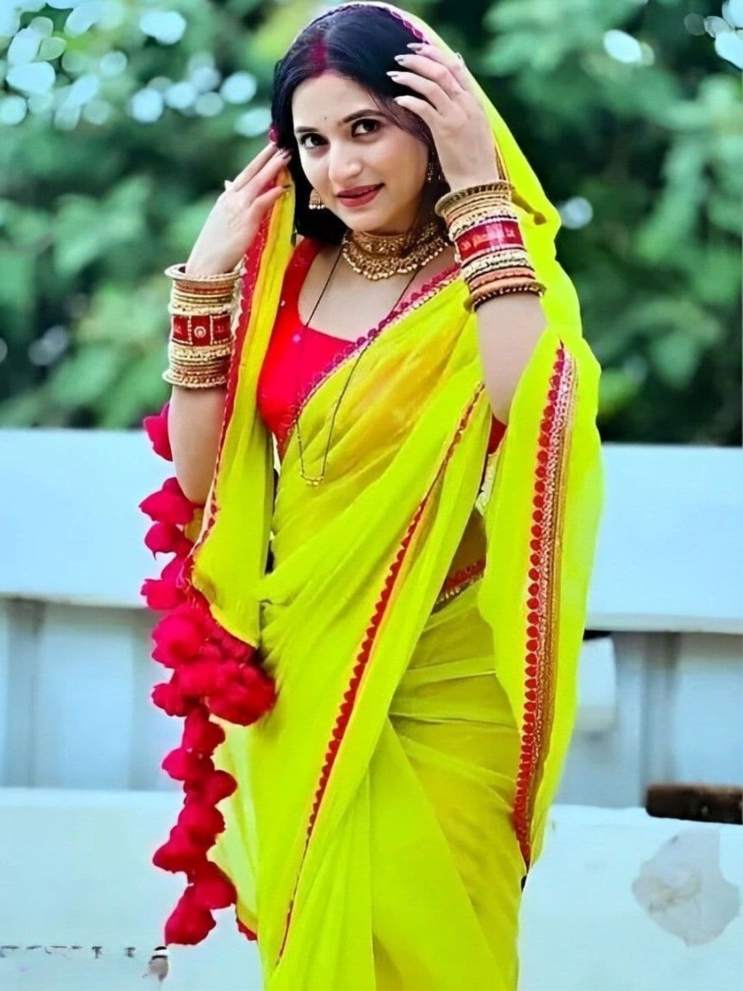 RENBRIZA Poly Georgette Saree - view 1