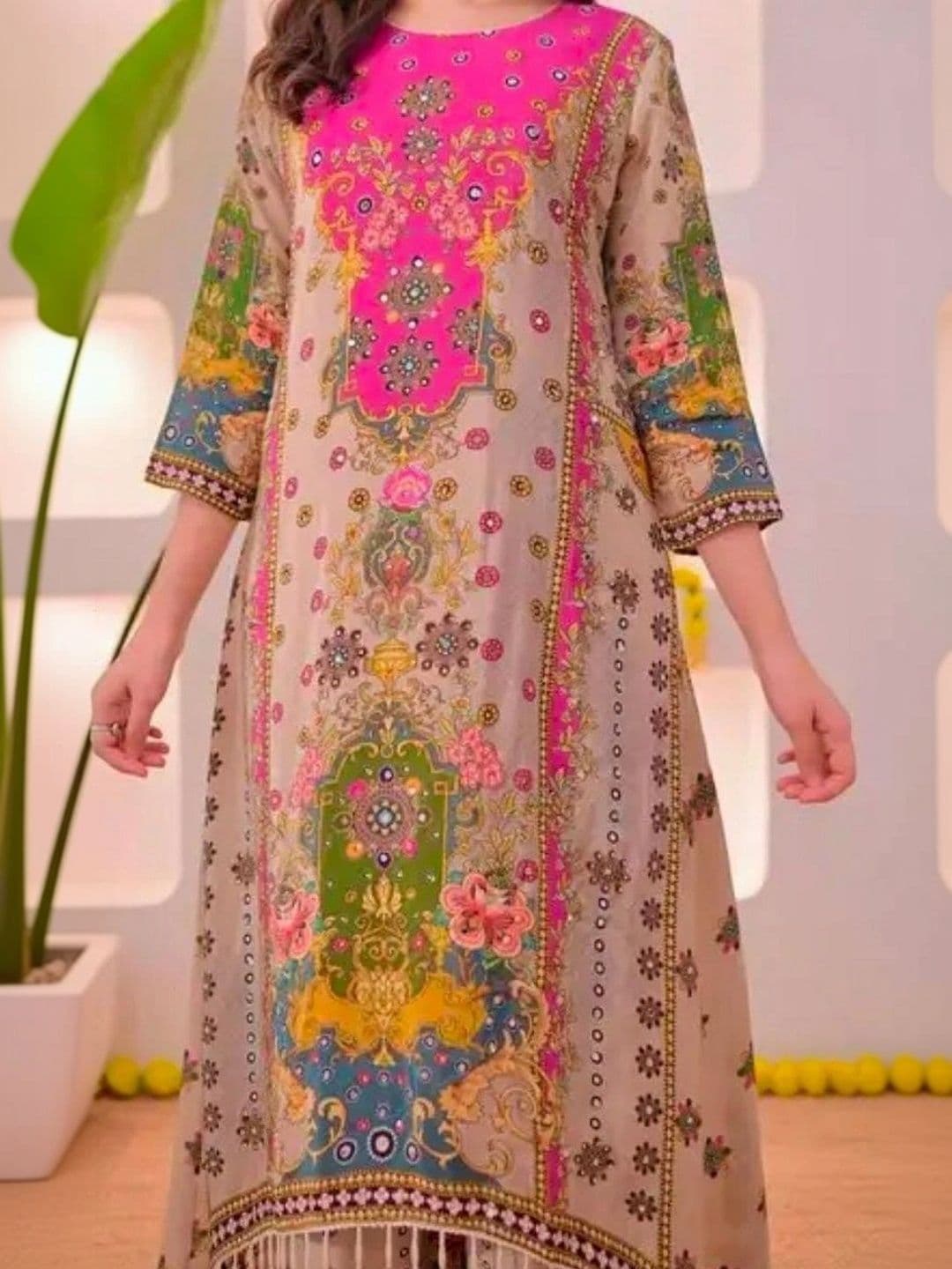 GMA Women Ethnic Motifs Printed Regular Kurta with Palazzos & With Dupatta thumbnail 4