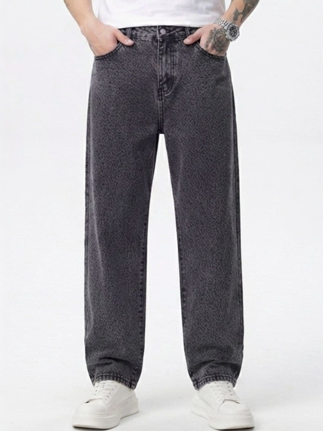 BREXX Men Jean Straight Fit Mid-Rise Printed Stretchable Jeans - view 1