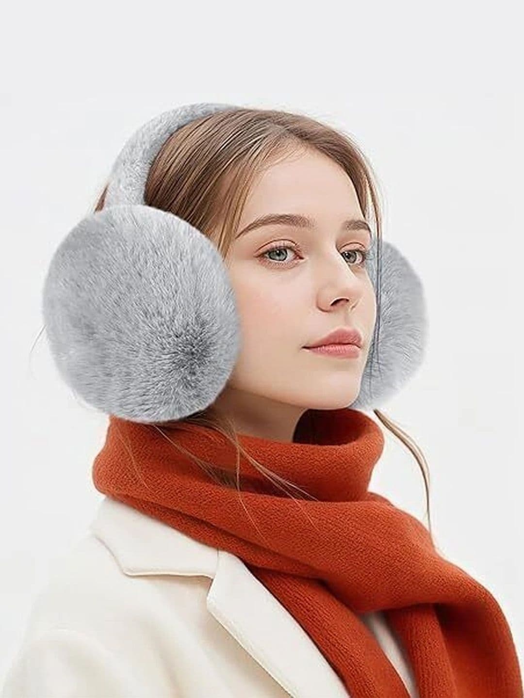 Zonkar Grey Ear Muffs Winter Women Men Soft Earmuffs Cute Ear Covers Cold Weather - view 1