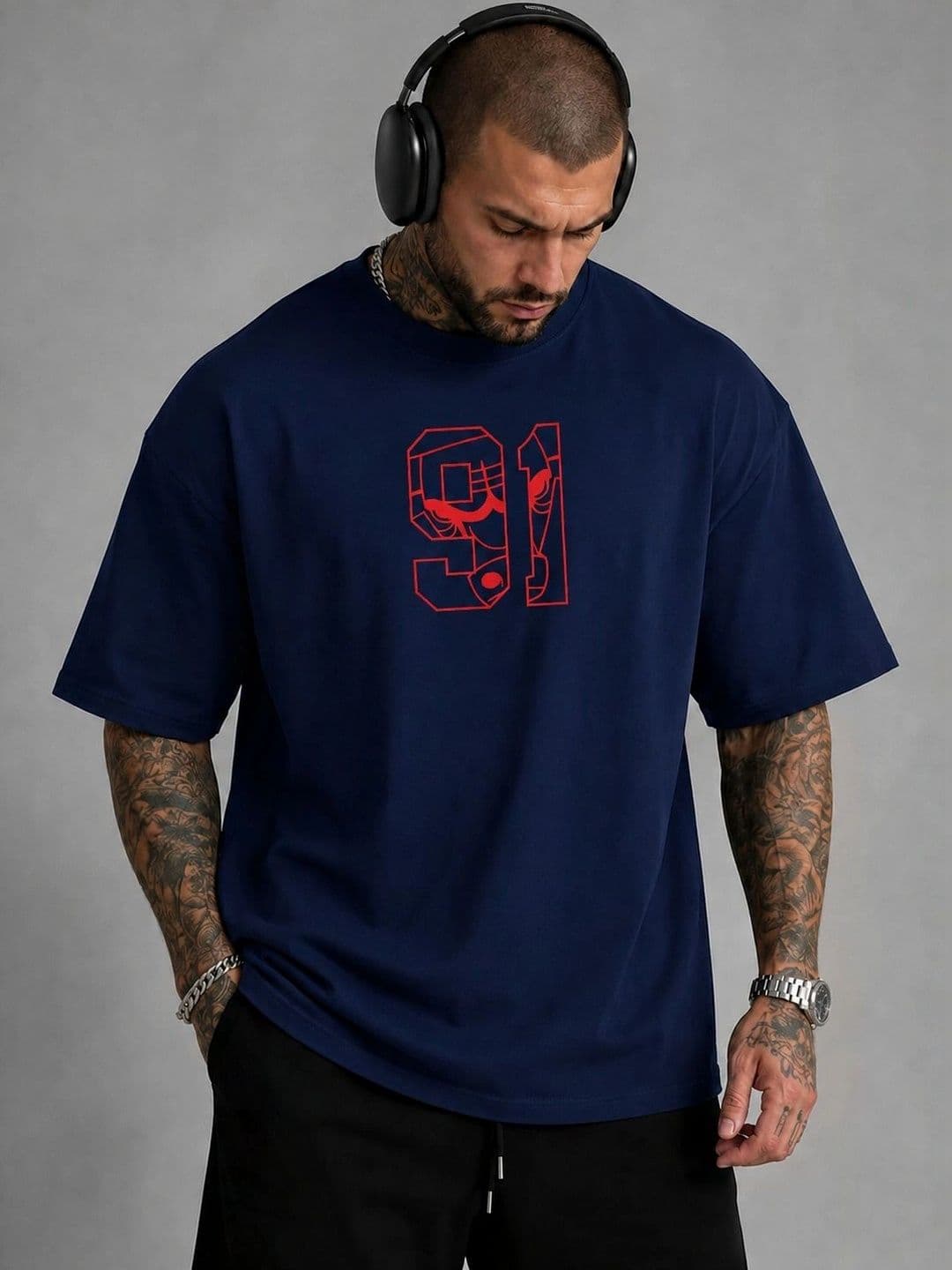 Moda Rapido Men Printed Drop-Shoulder Sleeves T-shirt - view 1