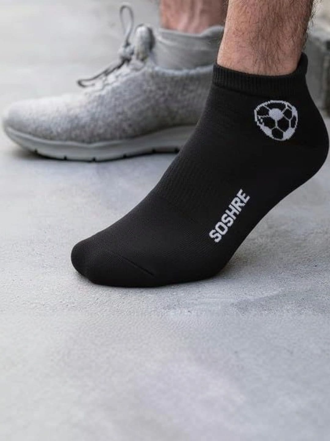 SOSHRE Men Pack of 3 Cotton Assorted Patterned Ankle Length Socks thumbnail 2
