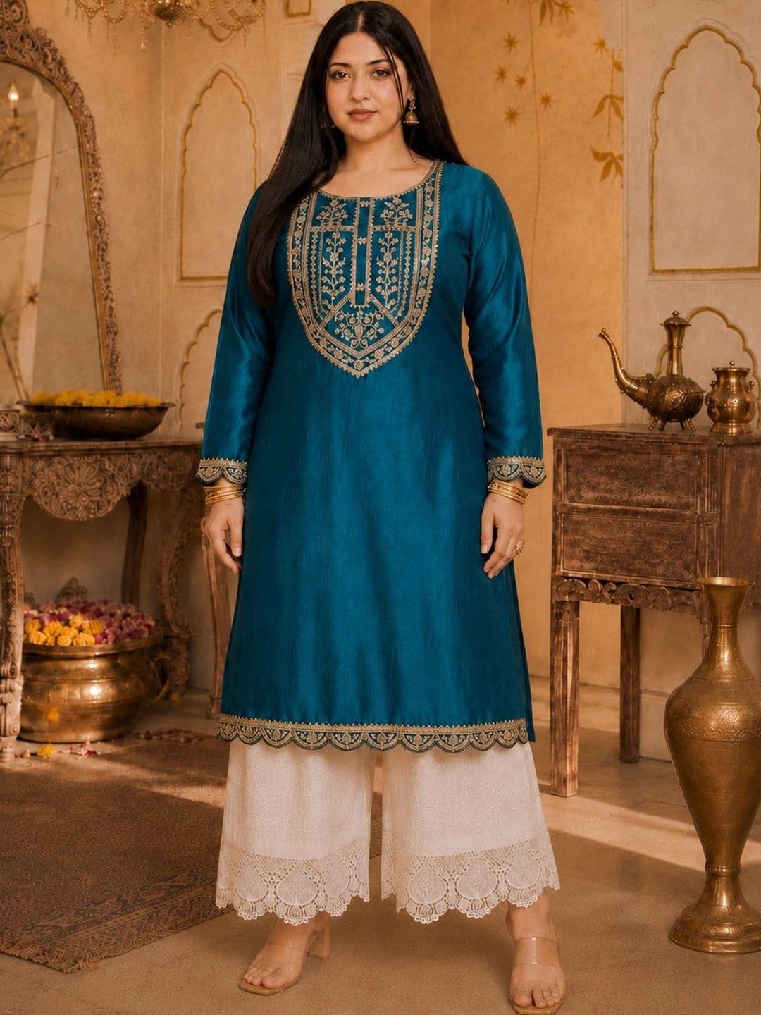 FULL BLOOM Women Ethnic Motifs Embroidered Kurta thumbnail 6