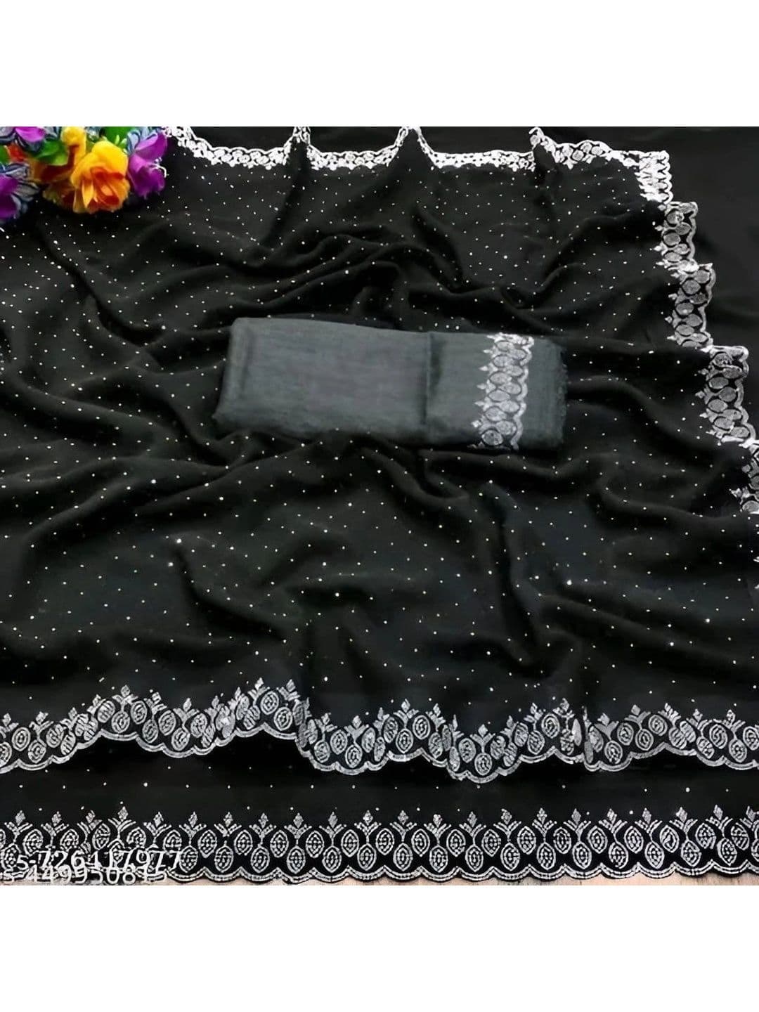 RENBRIZA Poly Georgette Saree thumbnail 3
