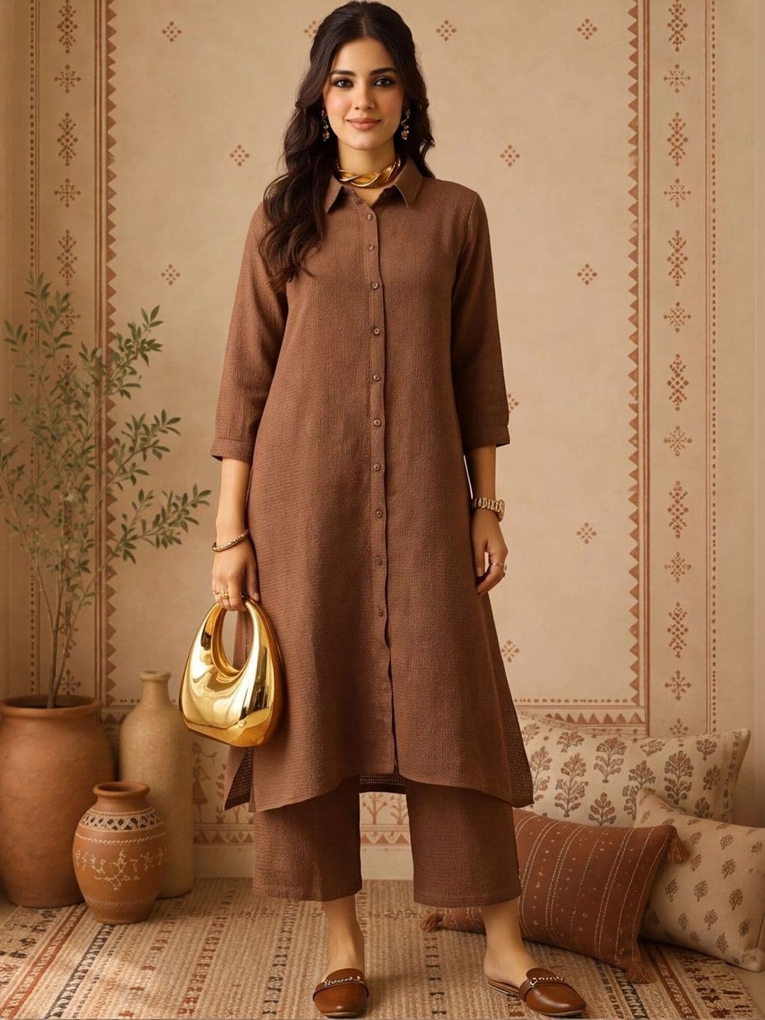 Anouk Women Regular Pure Cotton Kurta with Trousers - view 1