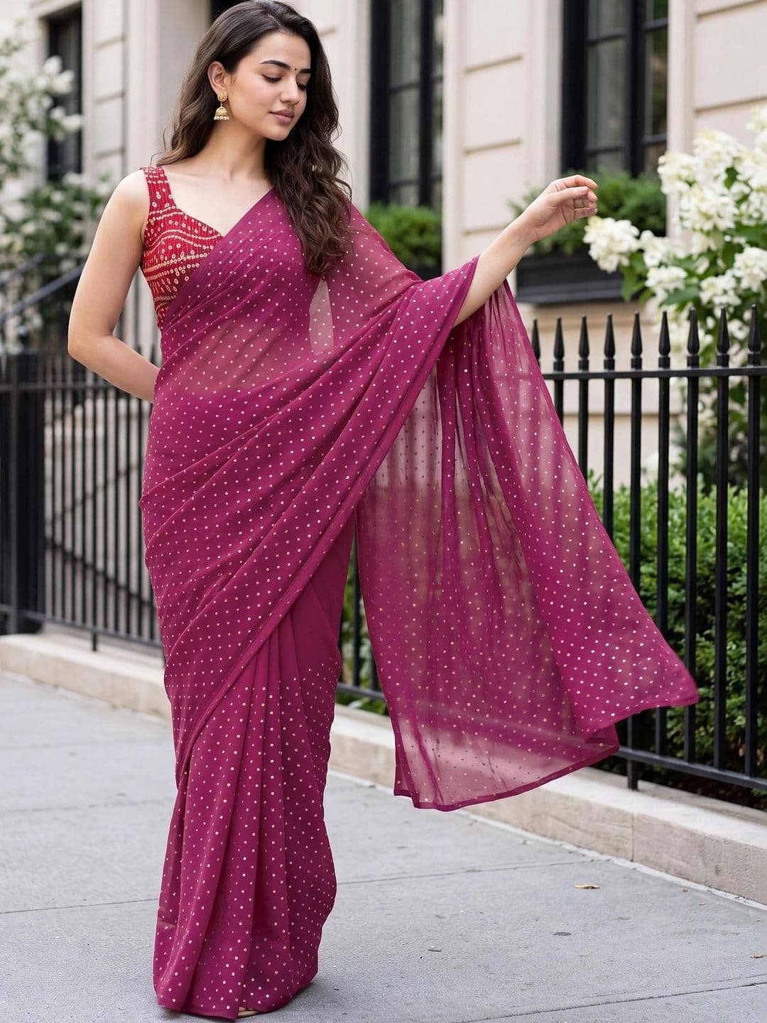 Looootnest Embellished Pure Georgette Saree - view 1