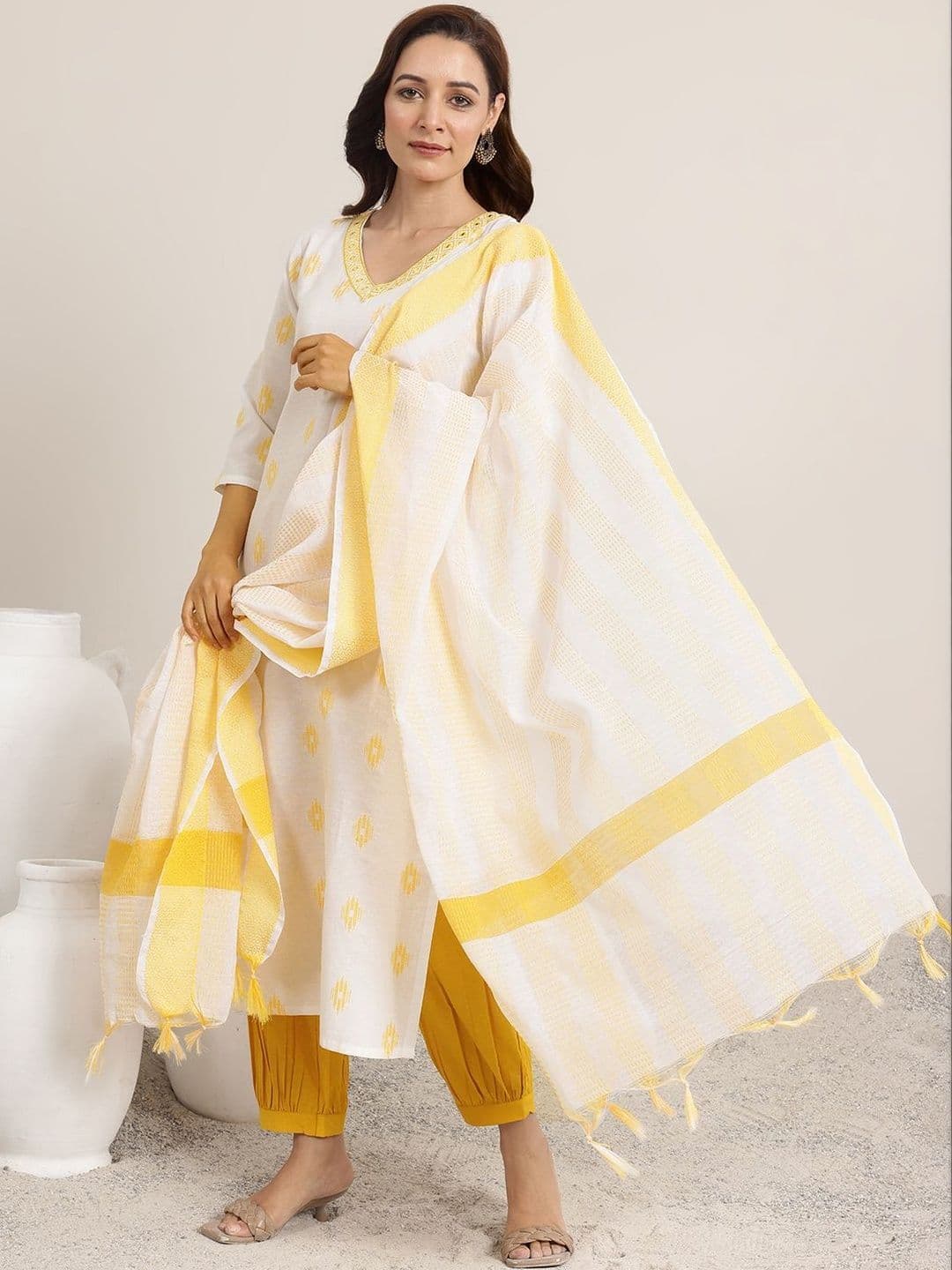 Libas Women Regular Mirror Work Kurta with Salwar & With Dupatta thumbnail 3