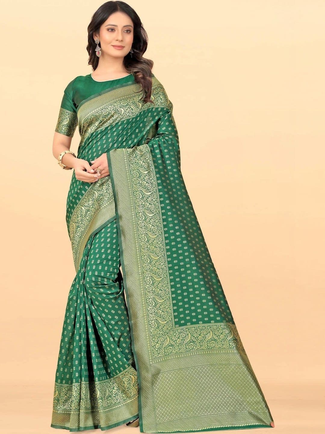 VS MALL Woven Design Zari Banarasi Saree thumbnail 2