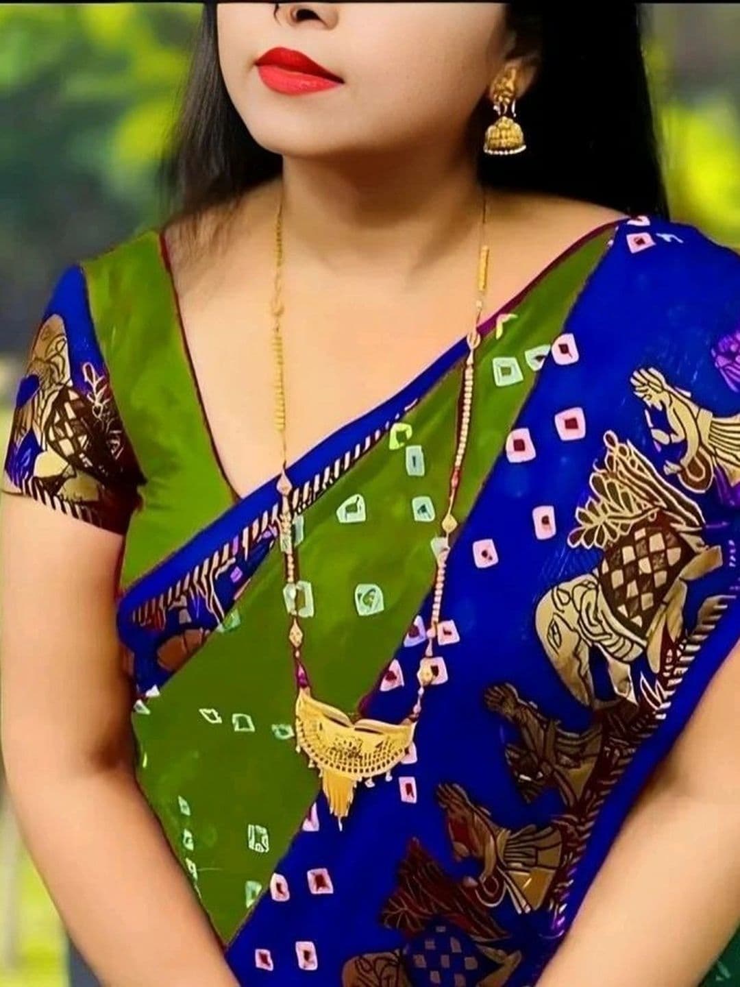 RENBRIZA Bandhani Poly Crepe Saree - view 1