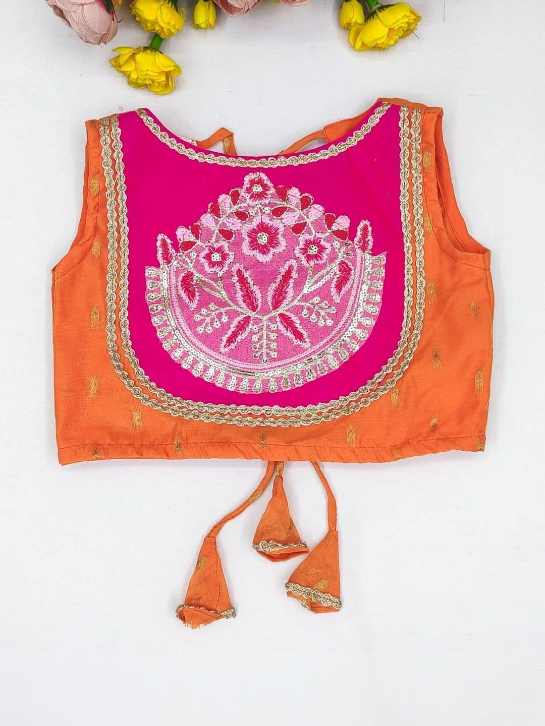 Sangria Girls Embroidered Thread Work Ready to Wear Lehenga & Blouse With Dupatta thumbnail 4