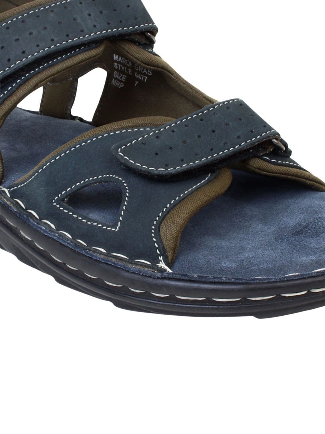 Mardi Gras Men Leather Comfort Sandals thumbnail 7