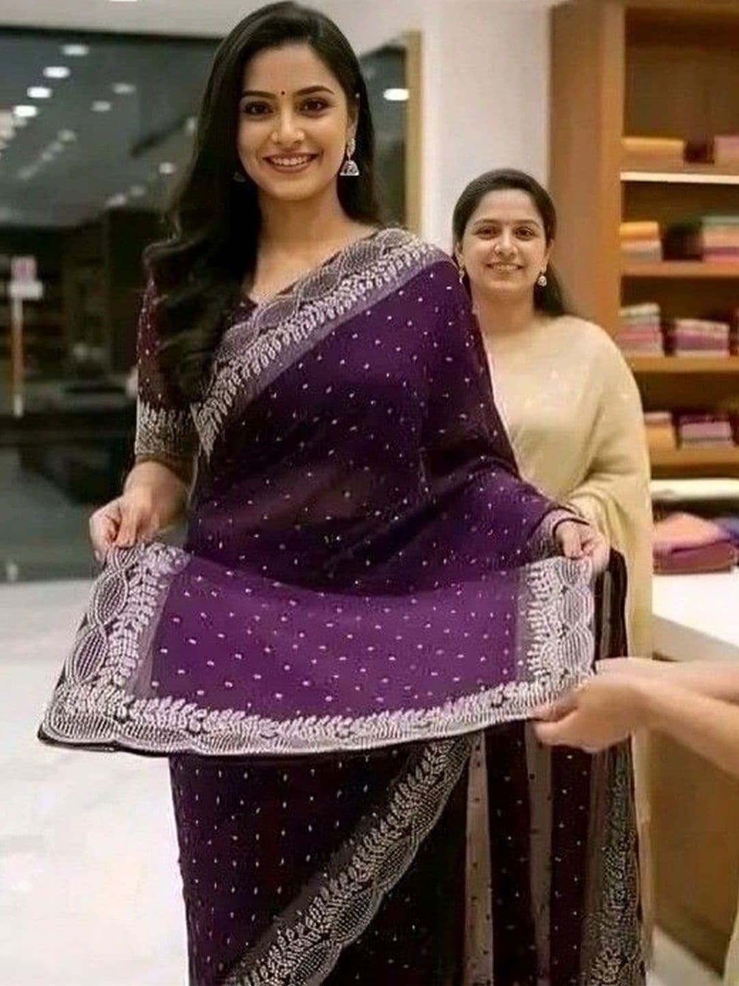 RENBRIZA Poly Georgette Saree - view 1