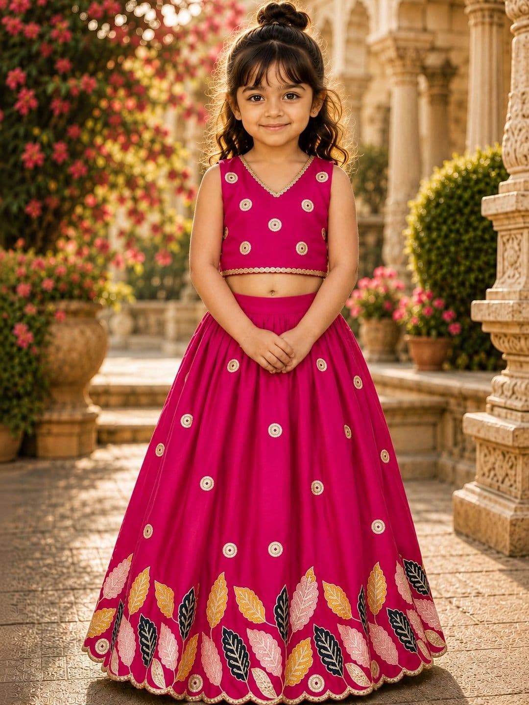 Sangria Girls Embellished Ready to Wear Lehenga & - view 1