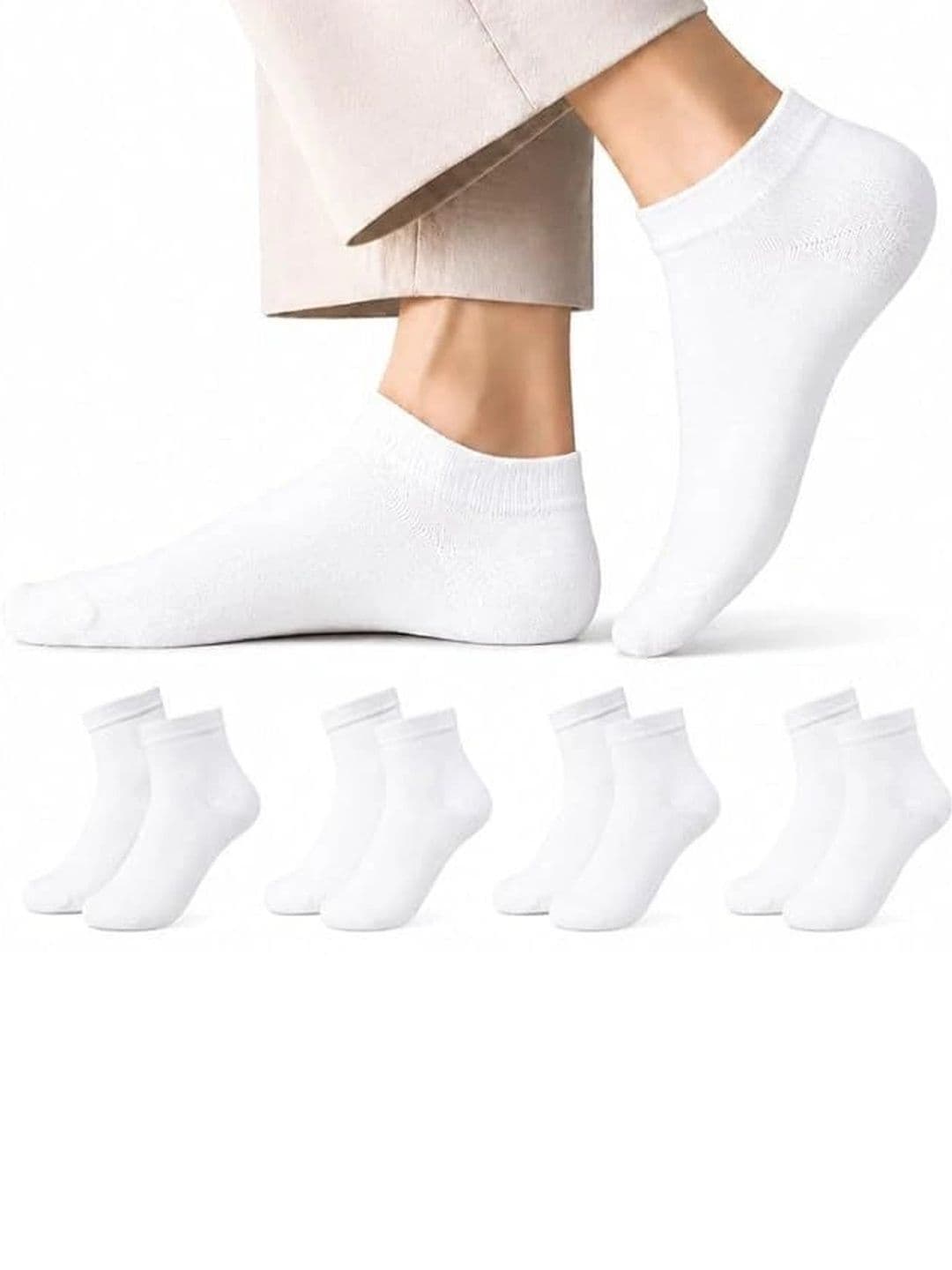 SOSHRE Unisex Pack of 3 Cotton Ankle Length Socks thumbnail 4