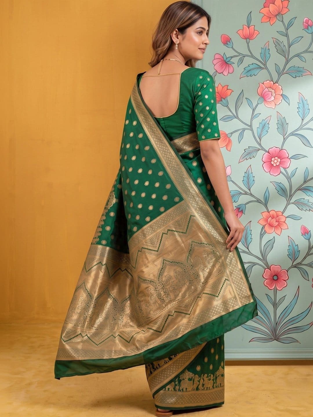 ROOP RADHIKA Woven Design Zari Silk Blend Designer Banarasi Saree thumbnail 6