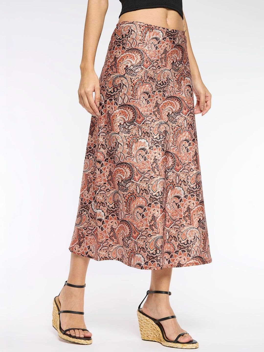 Chemistry Women Paisley Midi A-Line Skirt thumbnail 2