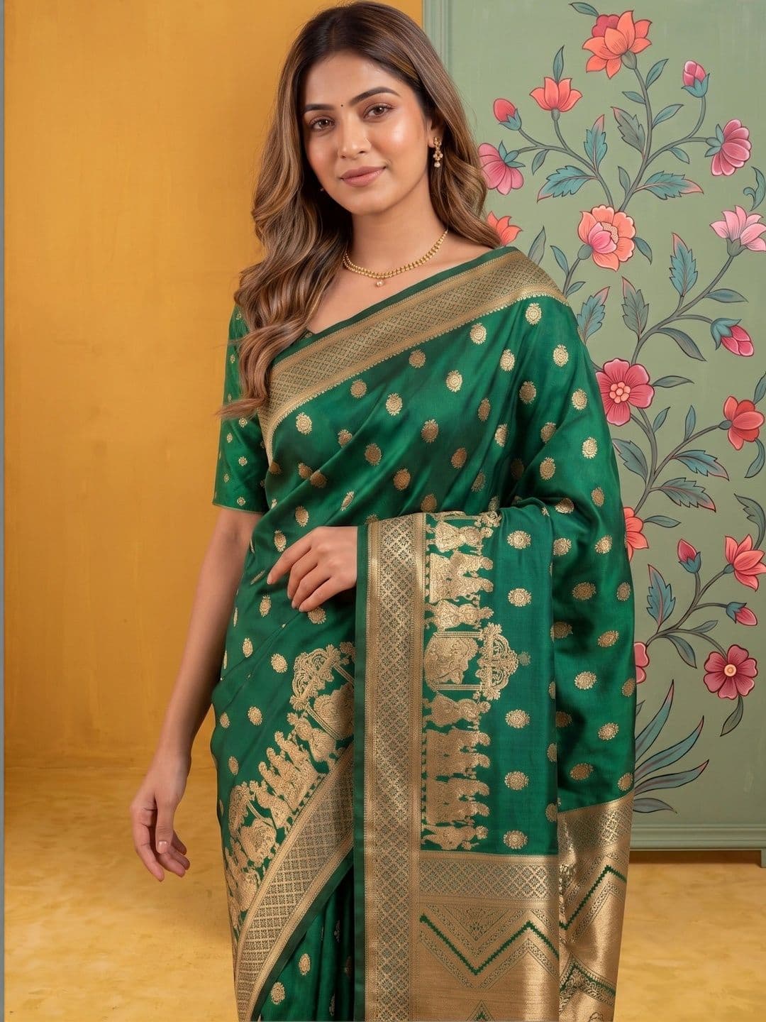 ROOP RADHIKA Woven Design Zari Silk Blend Designer Banarasi Saree thumbnail 5