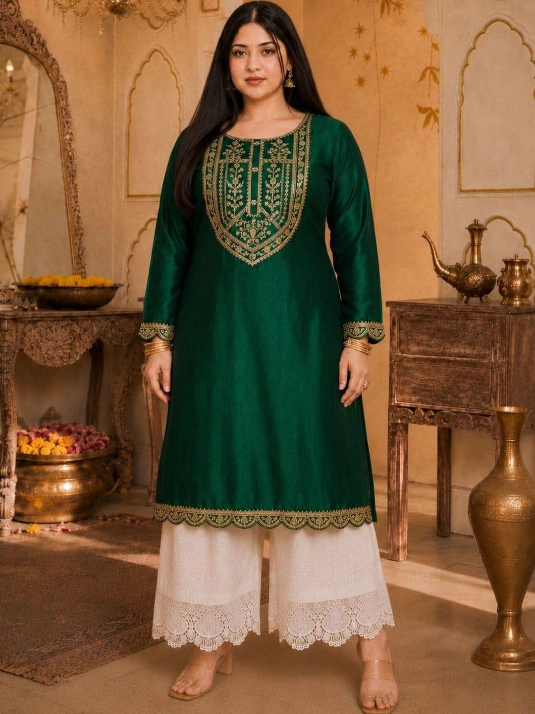 FULL BLOOM Women Ethnic Motifs Embroidered Kurta thumbnail 4