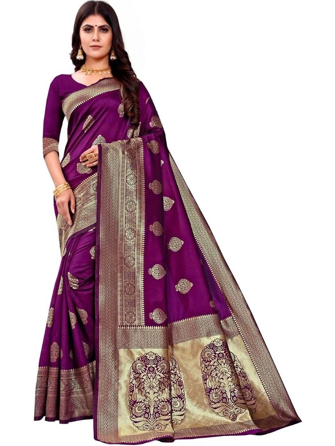 wearsquad Zari Art Silk Banarasi Saree - view 1