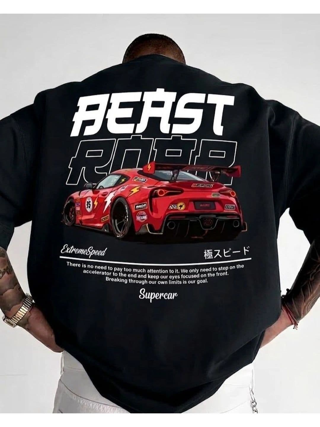 HUMMING TONE Men Printed Drop-Shoulder Sleeves T-shirt thumbnail 2