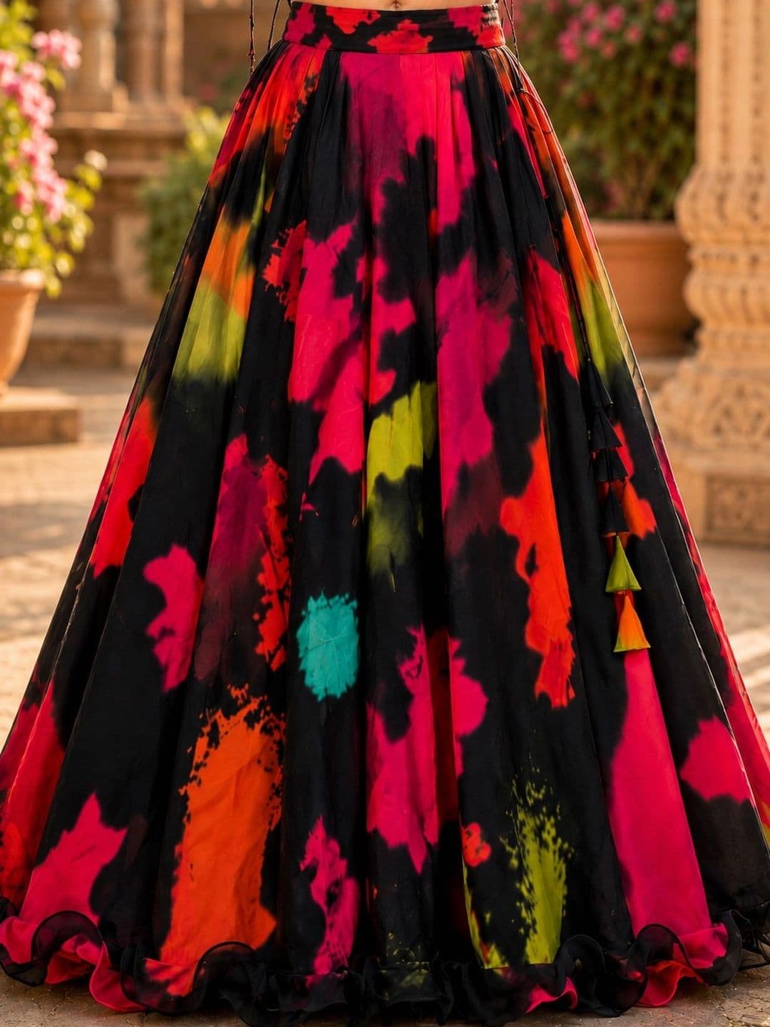 Sangria Girls Tie and Dye Ready to Wear Lehenga & thumbnail 6