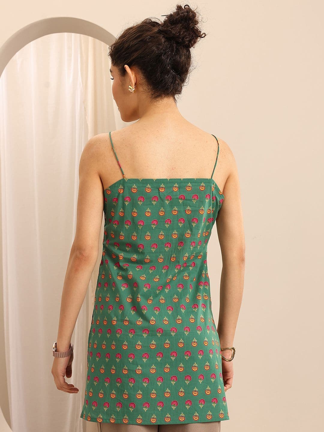 Libas Floral Printed Square Neck Kurti thumbnail 2