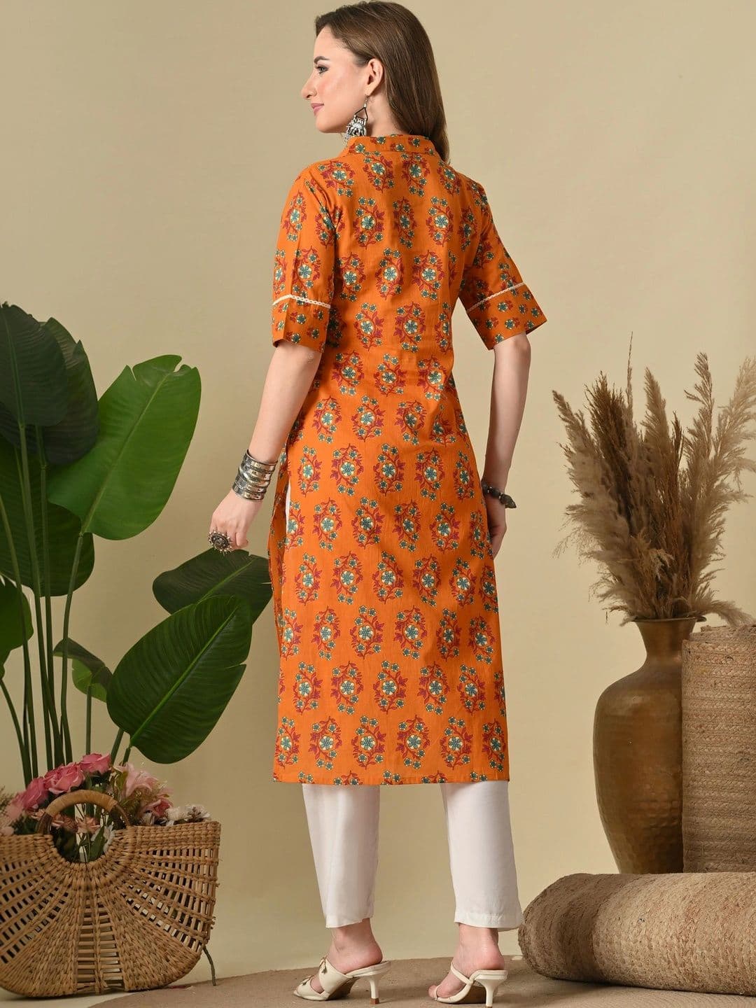 JEMCY Women Floral Printed Floral Kurta thumbnail 6