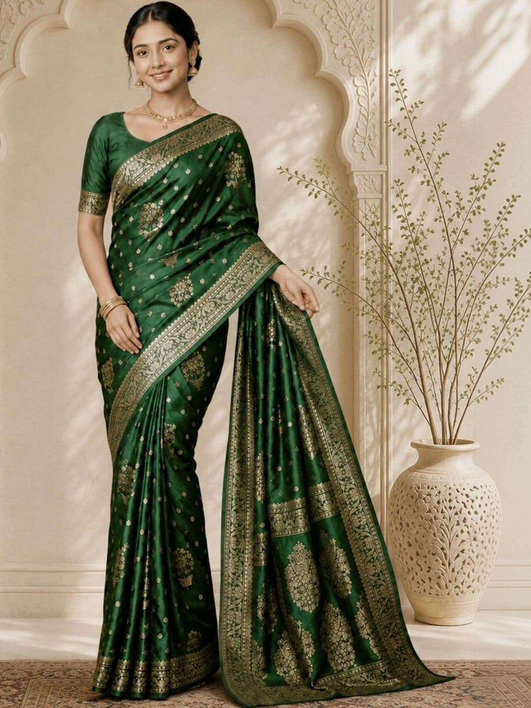 SAMANTHA Woven Design Zari Silk Blend Paithani Saree - view 1
