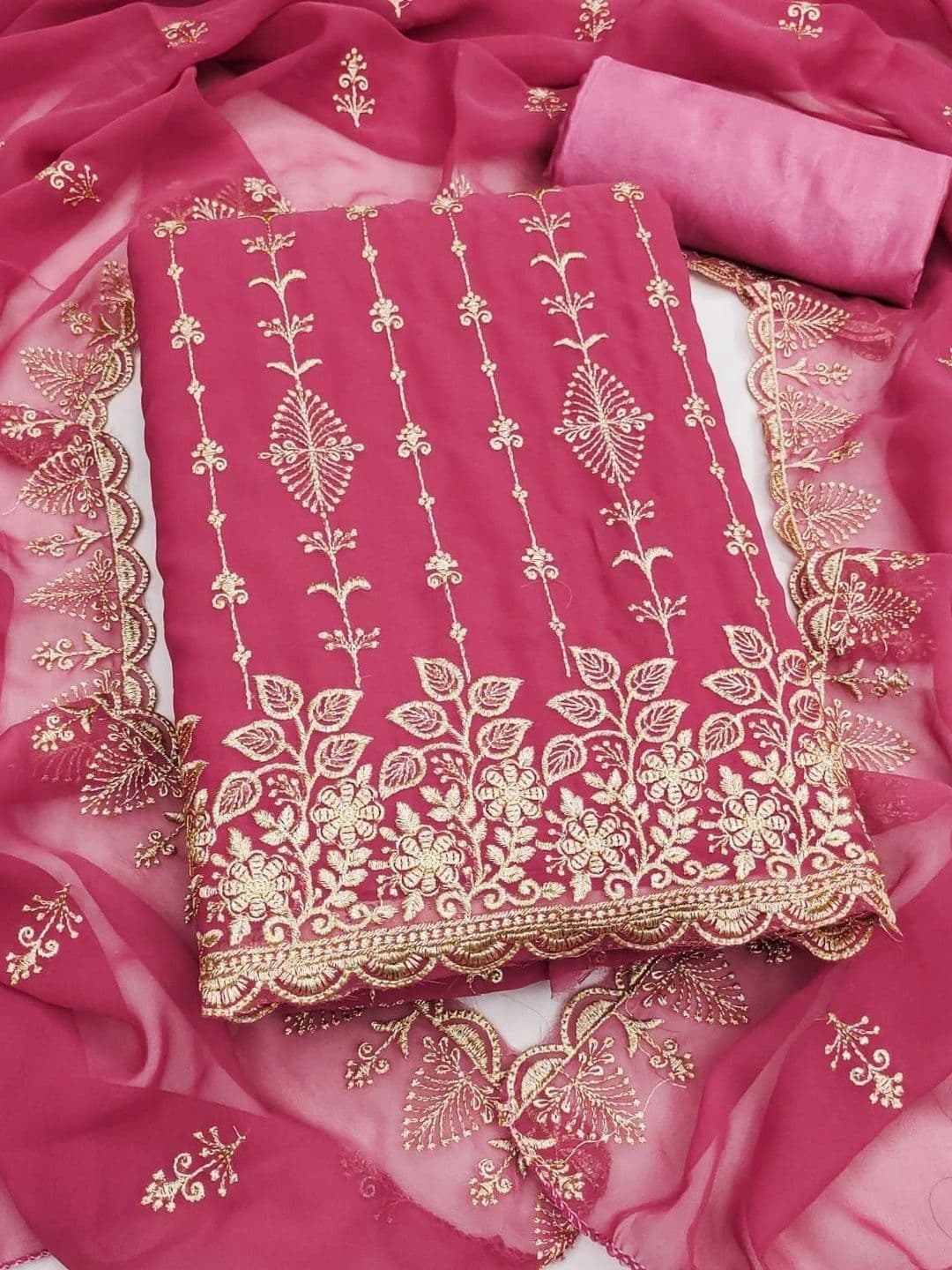 HMP Fashion Embroidered Unstitched Dress Material - view 1