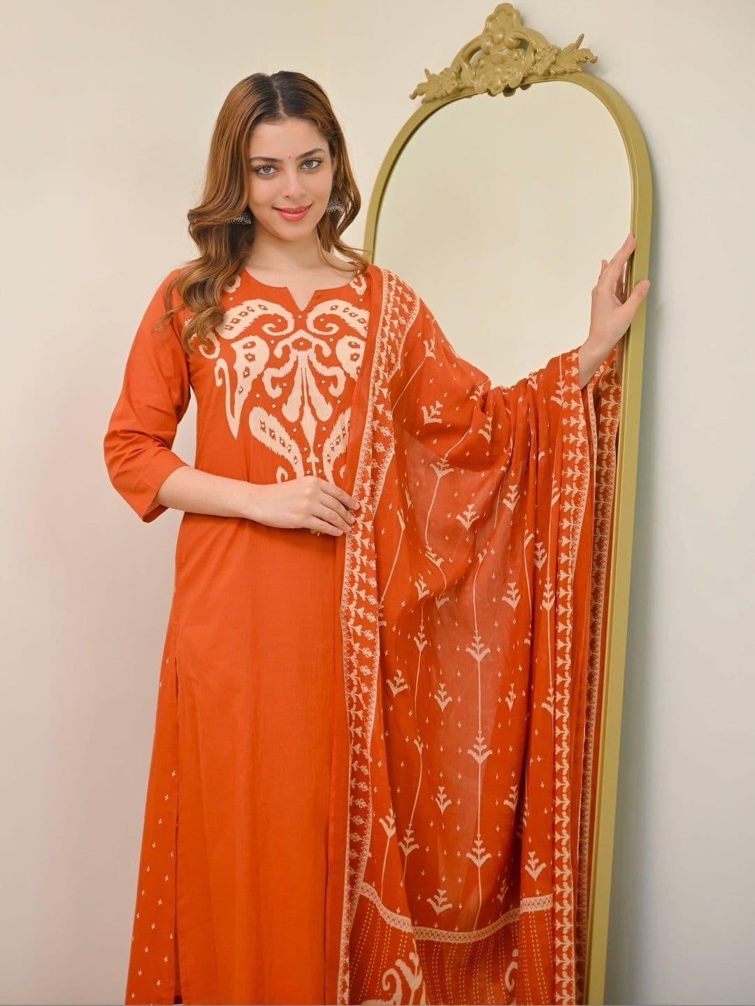Anouk Women Ethnic Motifs Printed Regular Kurta with Trousers & With Dupatta thumbnail 5