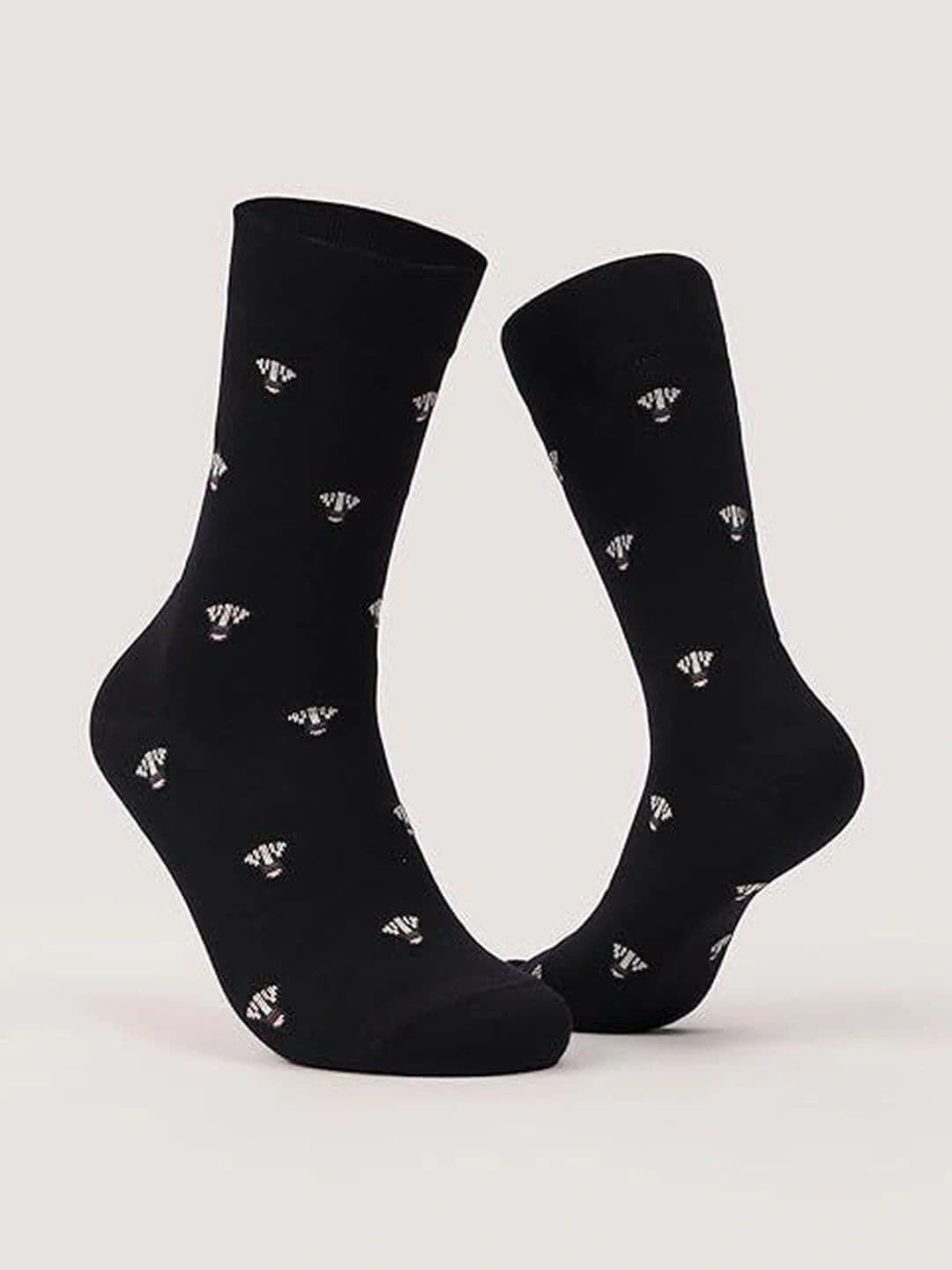 Activian Men Patterned Calf Length Cotton Socks - view 1