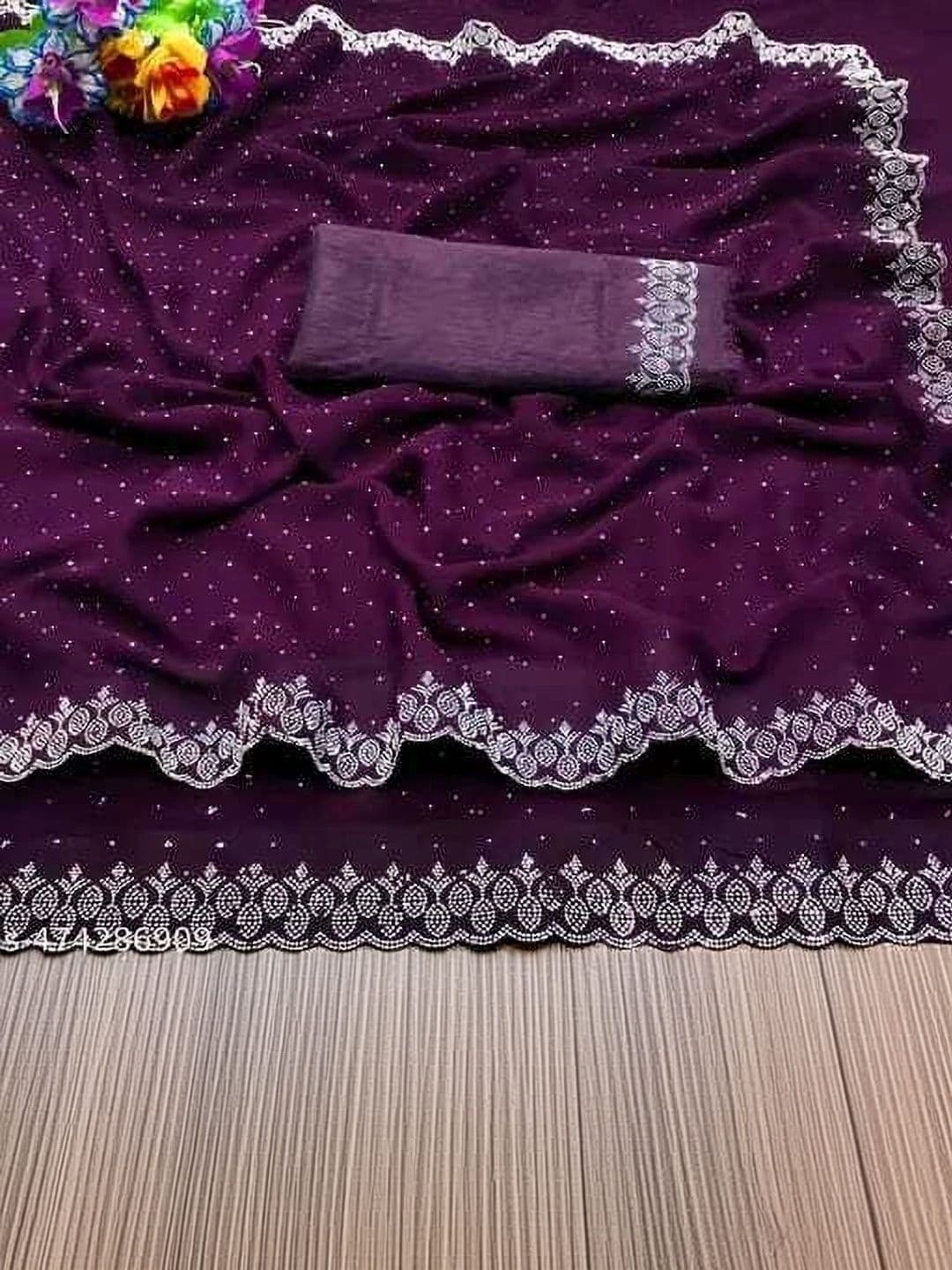 RENBRIZA Poly Georgette Saree thumbnail 4