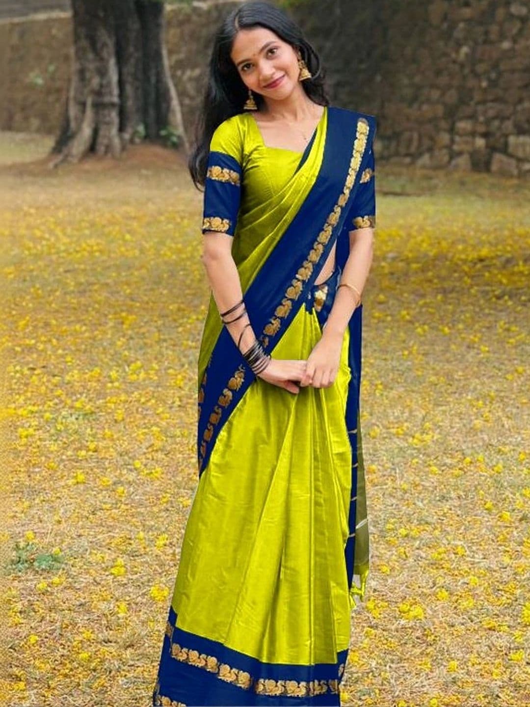 UMANTA Ethnic Motifs Zari Silk Cotton Designer Gadwal Saree - view 1