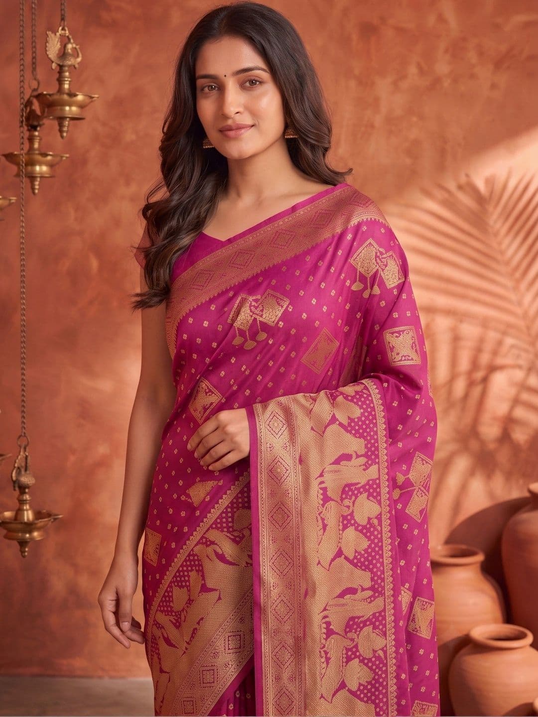 ROOP RADHIKA Woven Design Zari Silk Blend Designer Banarasi Saree thumbnail 6
