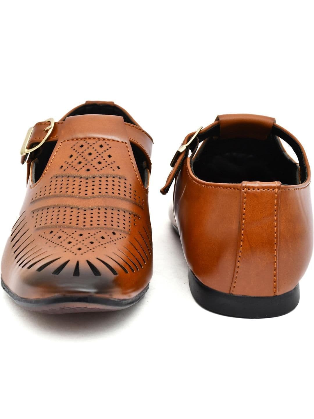 G L Trend Tan Synthetic Leather Sandals thumbnail 2