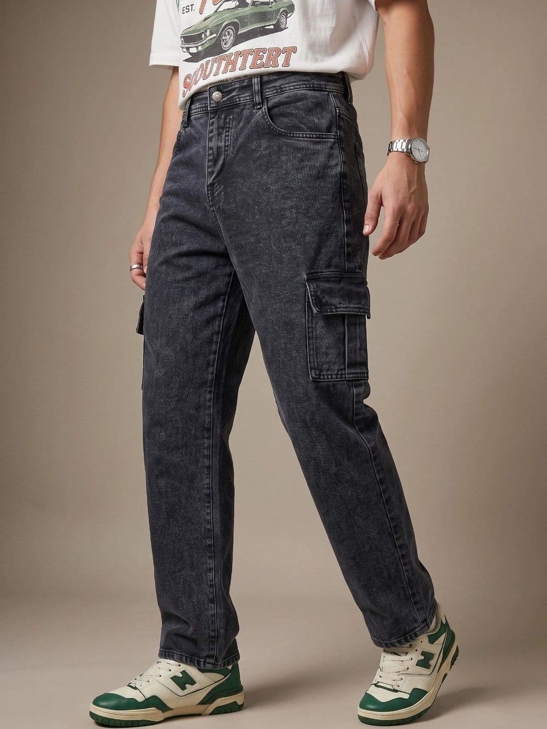 LINARIA Men Classic Regular Fit Mid-Rise Stretchable Jeans thumbnail 4