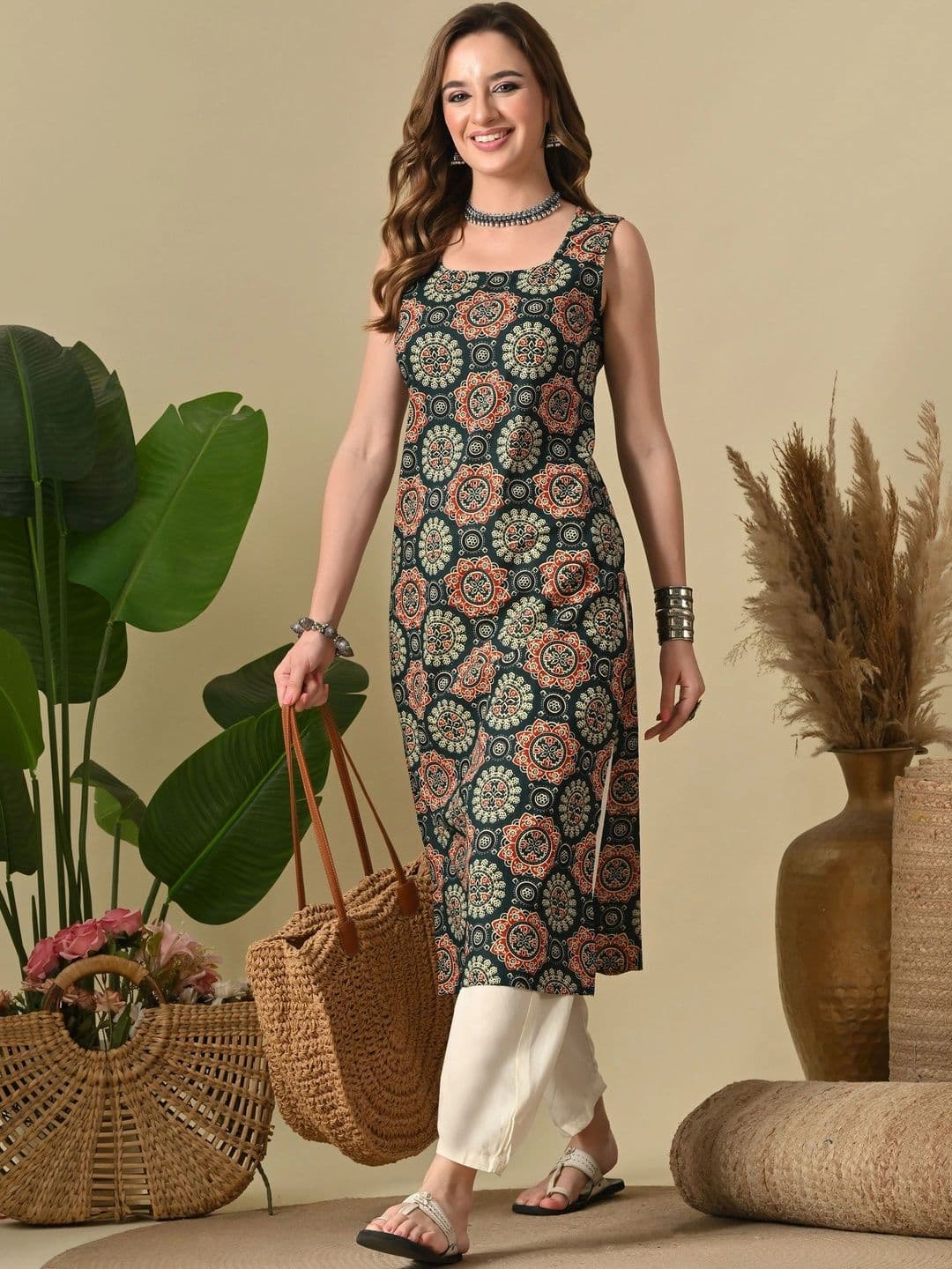 JEMCY Women Ethnic Motifs Printed Kurta thumbnail 3