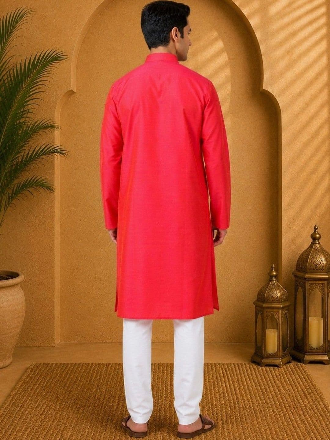 TATTVA Thread Work Mandarin Collar Straight Kurta thumbnail 3