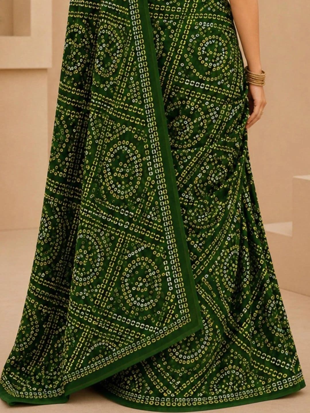 SAMANTHA Bandhani Poly Georgette Leheriya Saree thumbnail 7