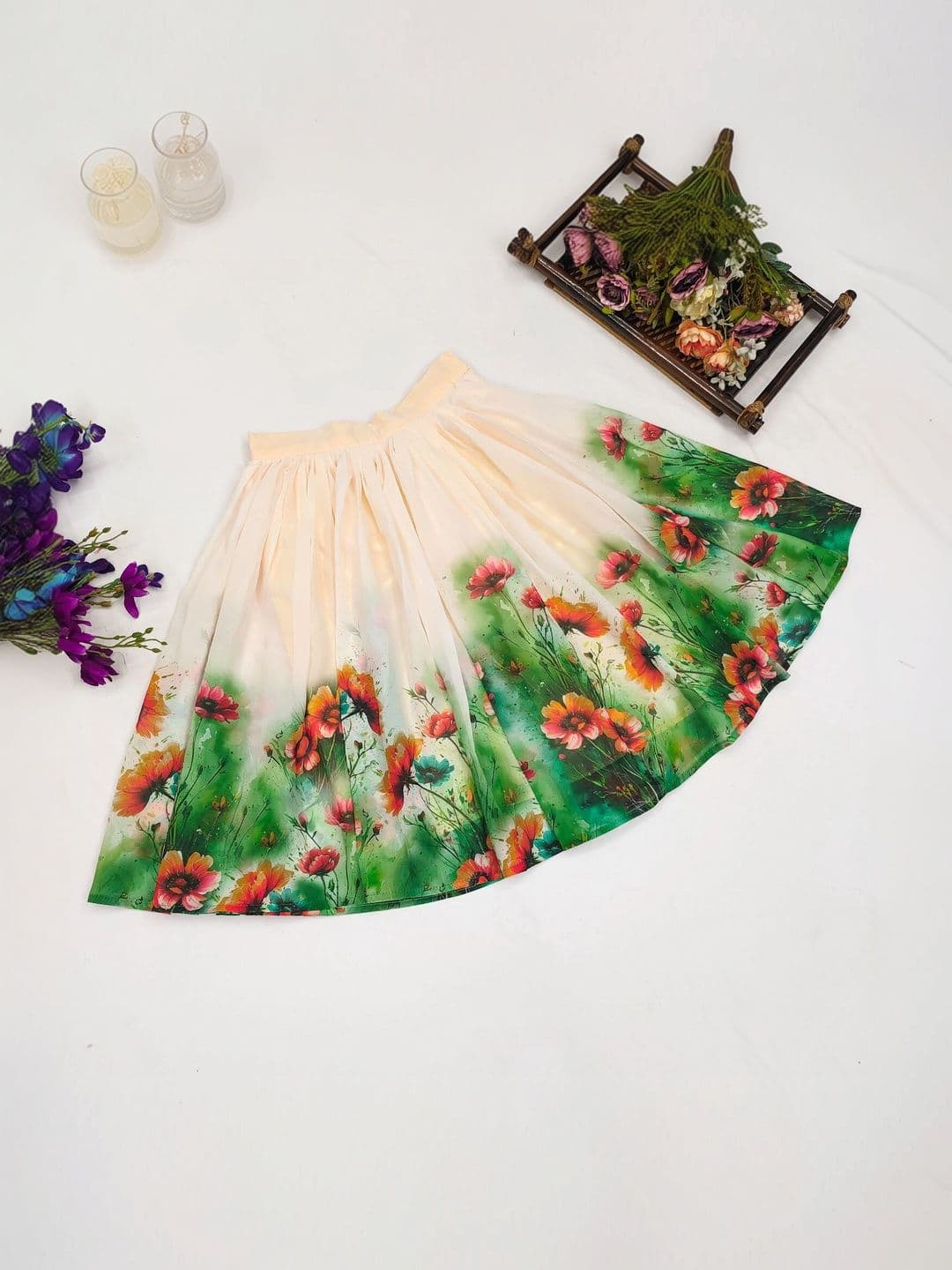 Sangria Girls Printed Ready to Wear Lehenga & thumbnail 6