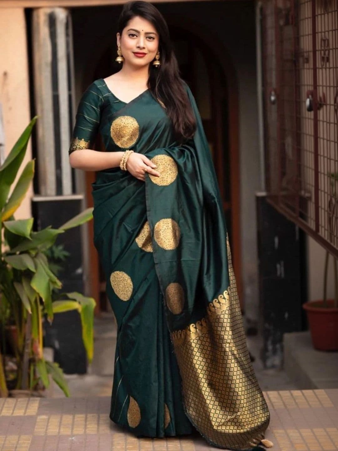 VS MALL Ethnic Motifs Zari Banarasi Saree - view 1