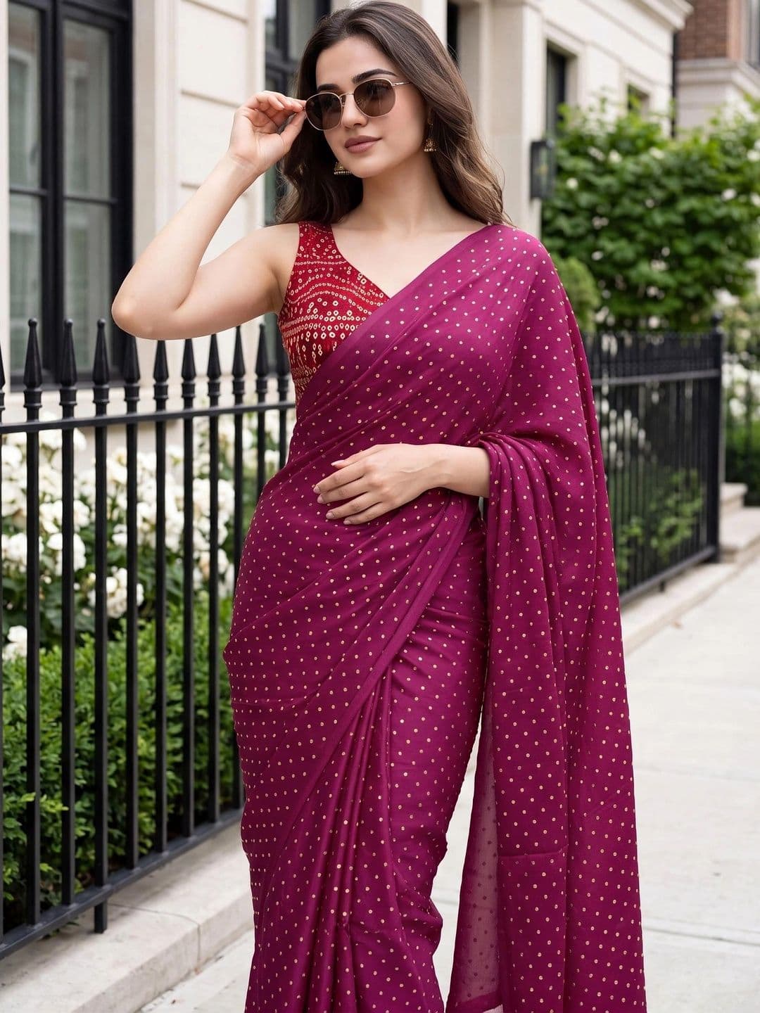 Looootnest Embellished Pure Georgette Saree thumbnail 6