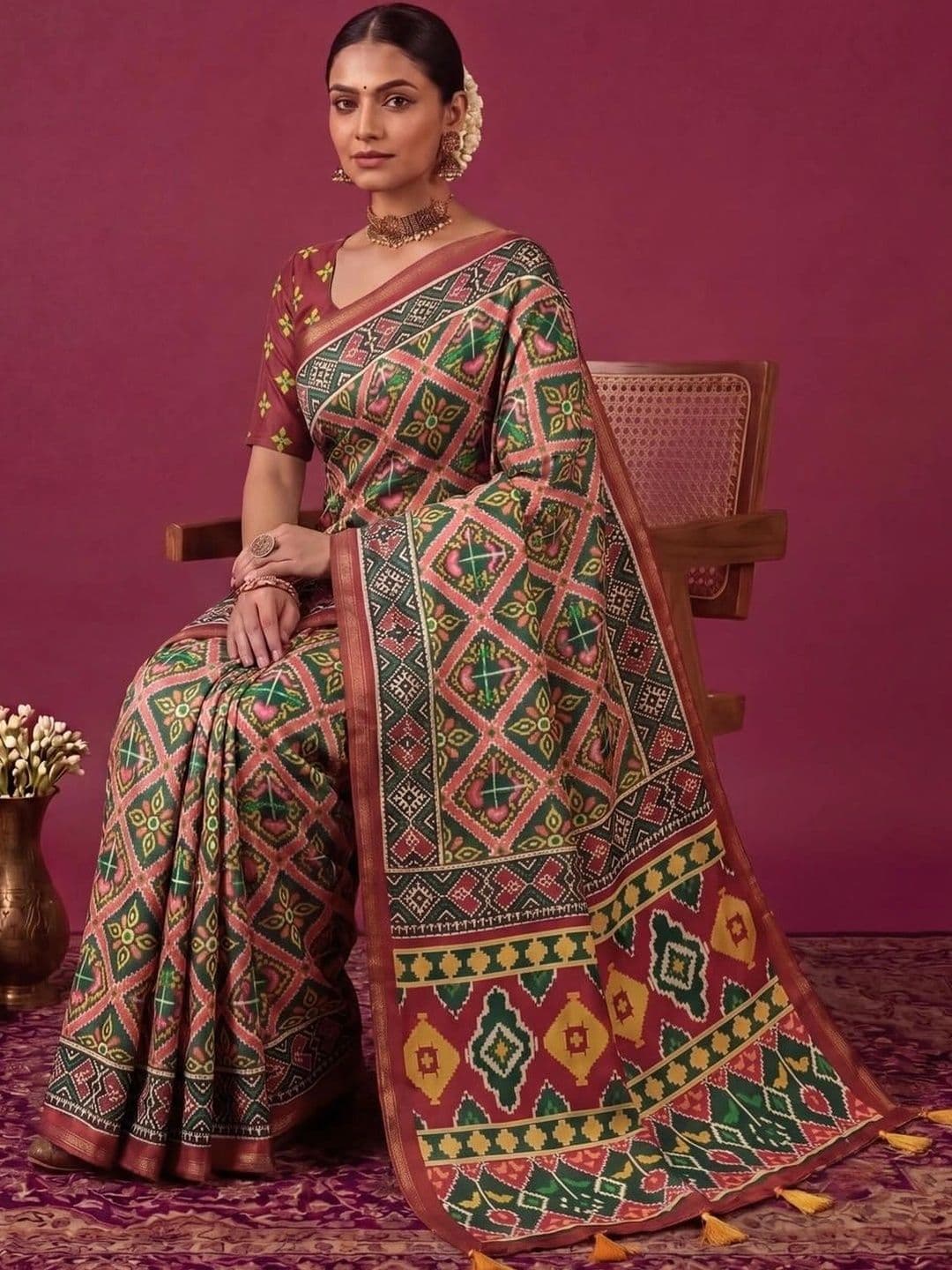 SAMANTHA Zari Silk Blend Saree thumbnail 4
