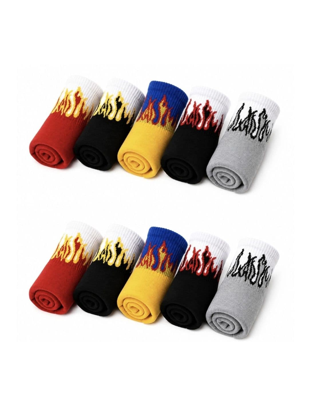 VIPUN Unisex Pack of 10 Cotton Patterned Above Ankle Socks - view 1
