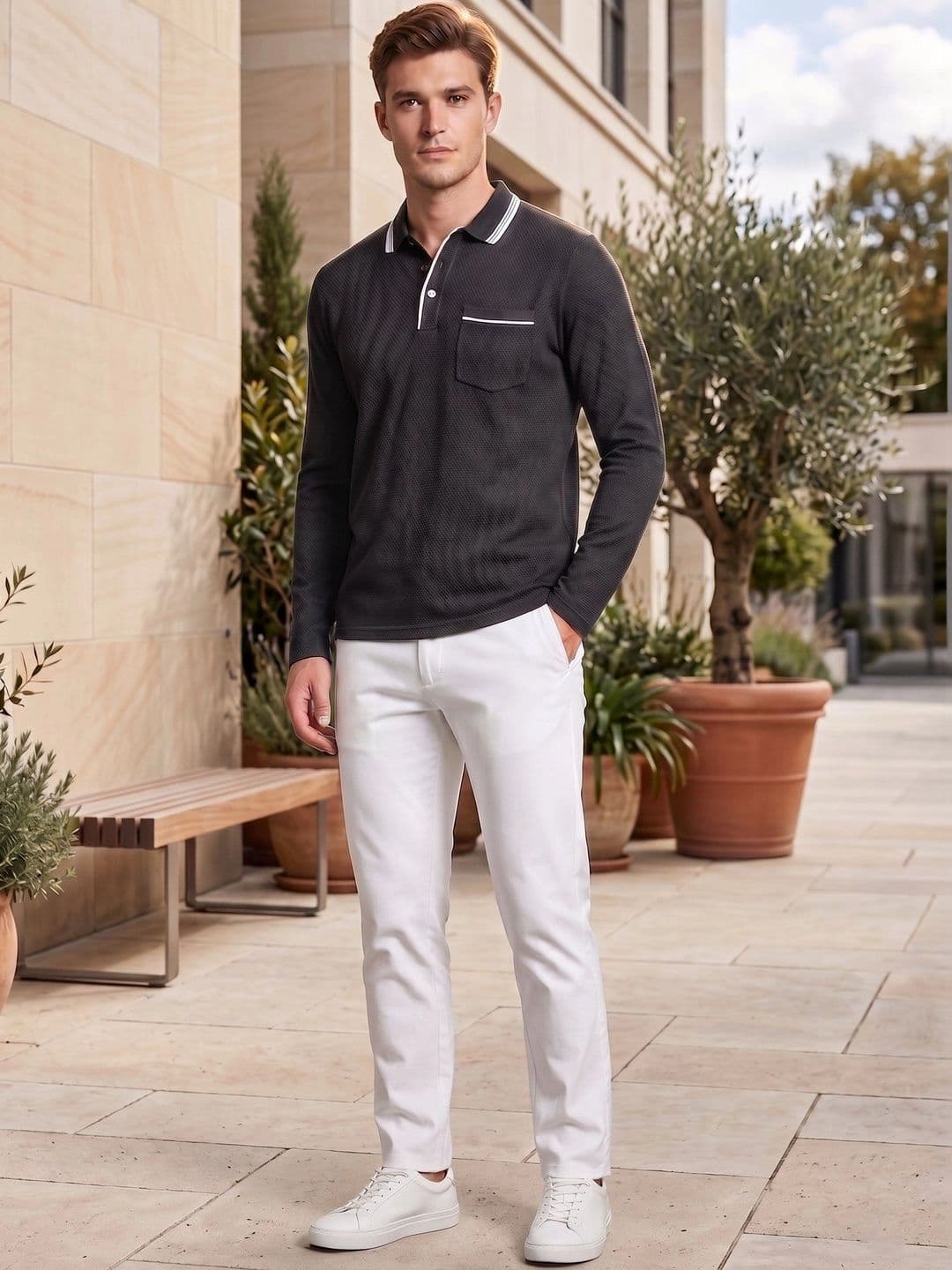 STARFOX Men Polo Collar Pockets T-shirt - view 1