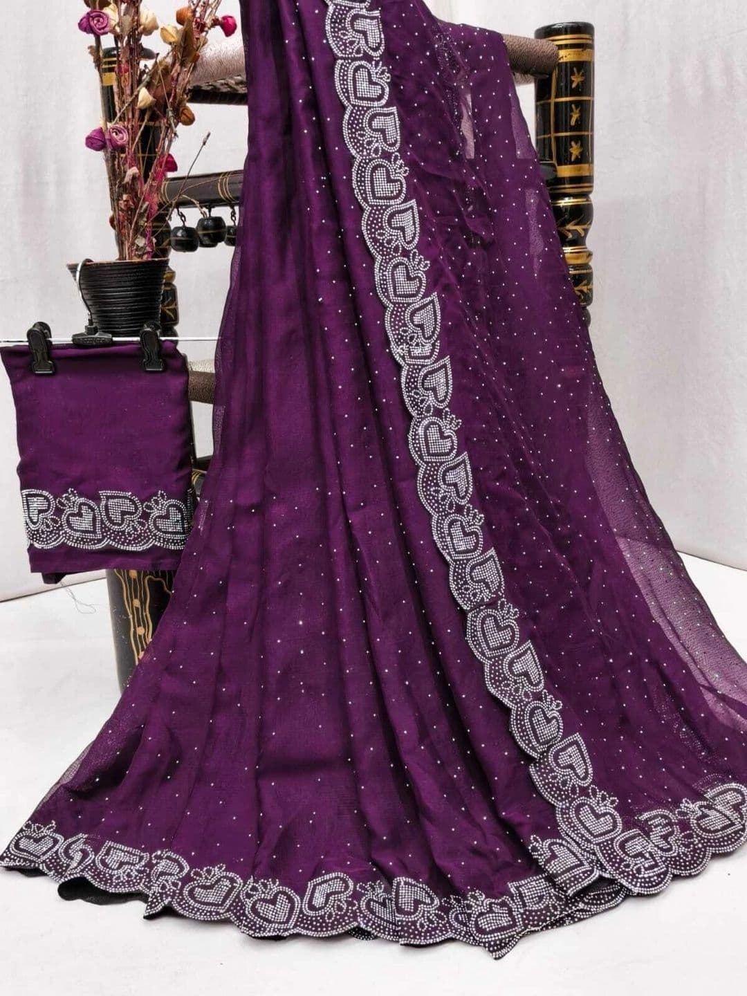 RENBRIZA Poly Georgette Saree thumbnail 2