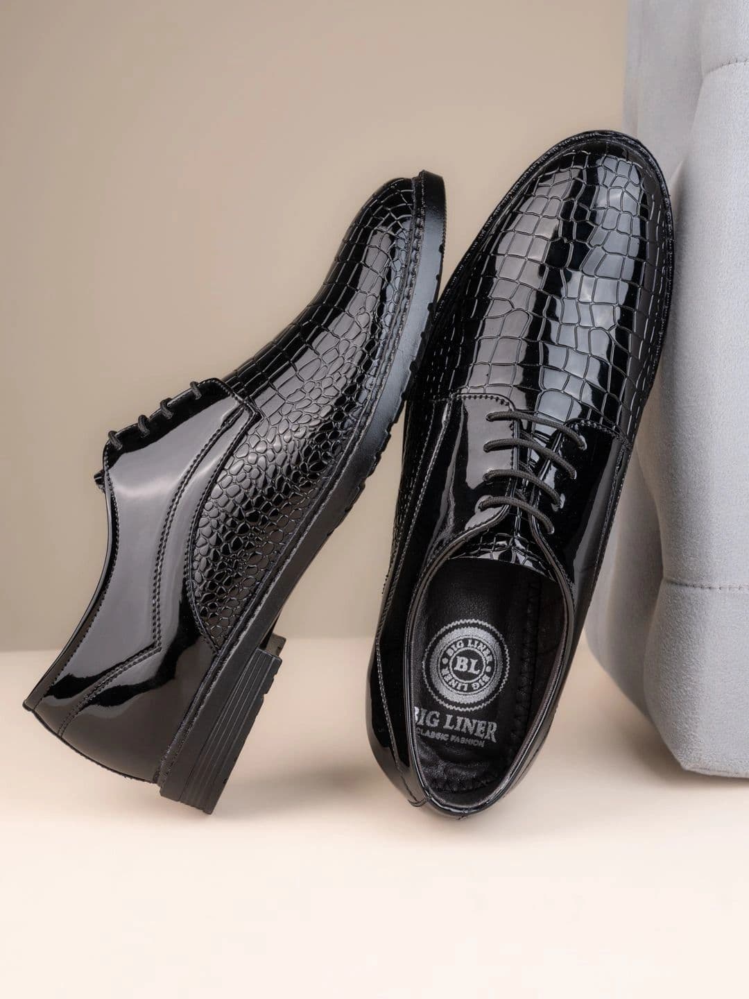 Big Liner Men Synthetic Round Toe Lace-Ups Derbys Formal Shoes - view 1