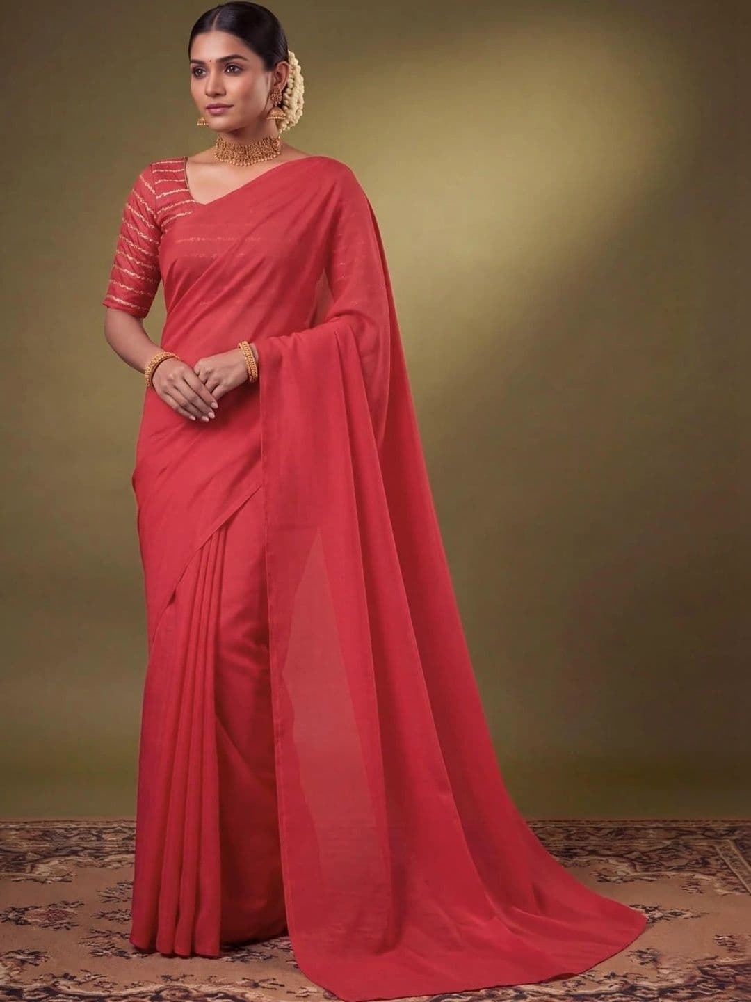 SAMANTHA Poly Georgette Saree - view 1